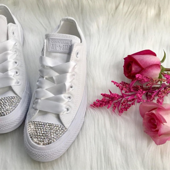 Women’s Wedding Bling Swarovski White Converse - Picture 5 of 5